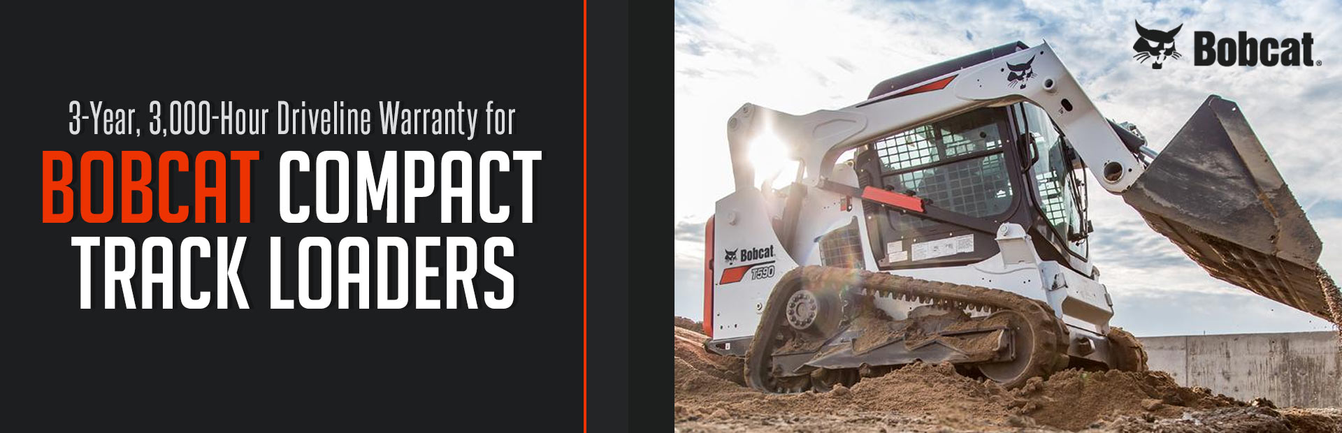 Bobcat: 3Yr 3k-Hr Driveline Warranty for Track Loaders